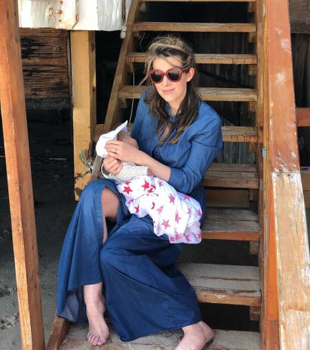 Alexandra McGuinness with her newly born baby